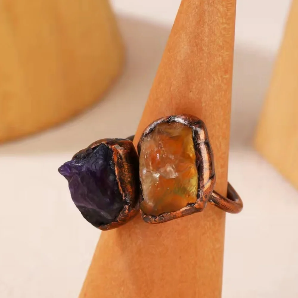 Raw Crystal Copper Ring